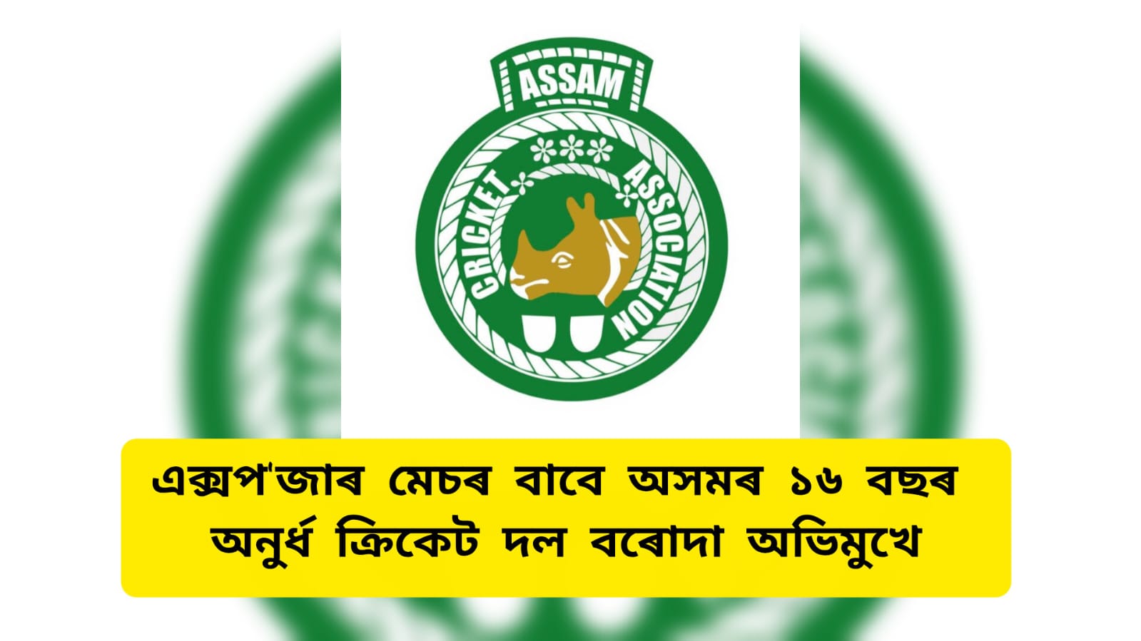 এক্সপ’জাৰ মেচৰ বাবে অসমৰ ১৬ বছৰ অনুৰ্ধ ক্ৰিকেট দল বৰোদা অভিমুখে